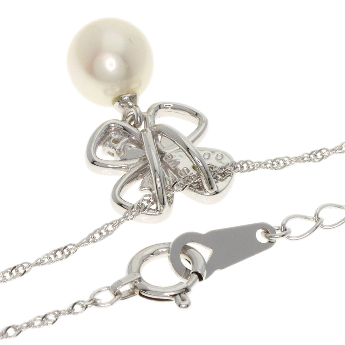 TASAKI Pearl Pearl Diamond Shell Necklace K18 White Gold Ladies [Used]