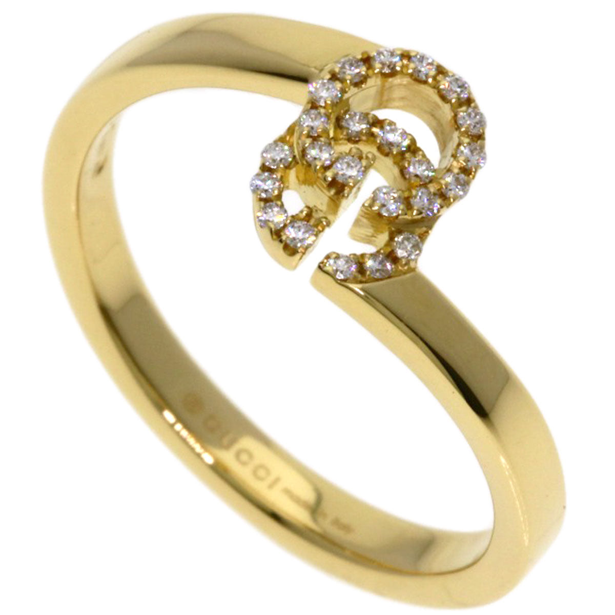 GUCCI GG Running Diamond #7 Ring K18 Yellow Gold Ladies [Used]