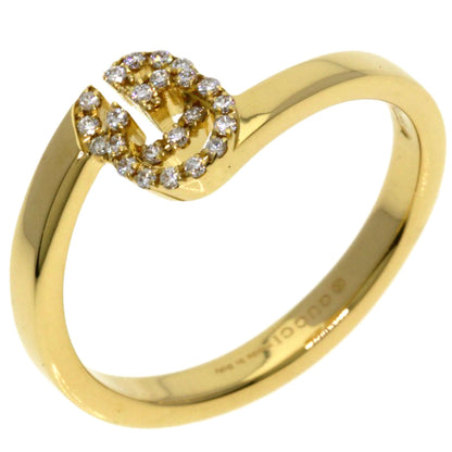 GUCCI GG Running Diamond #7 Ring K18 Yellow Gold Ladies [Used]