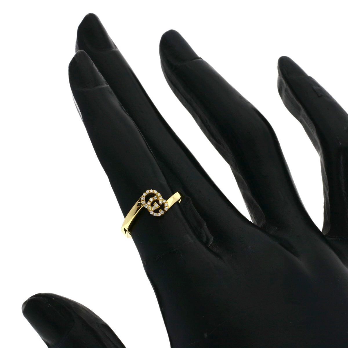 GUCCI GG Running Diamond #7 Ring K18 Yellow Gold Ladies [Used]