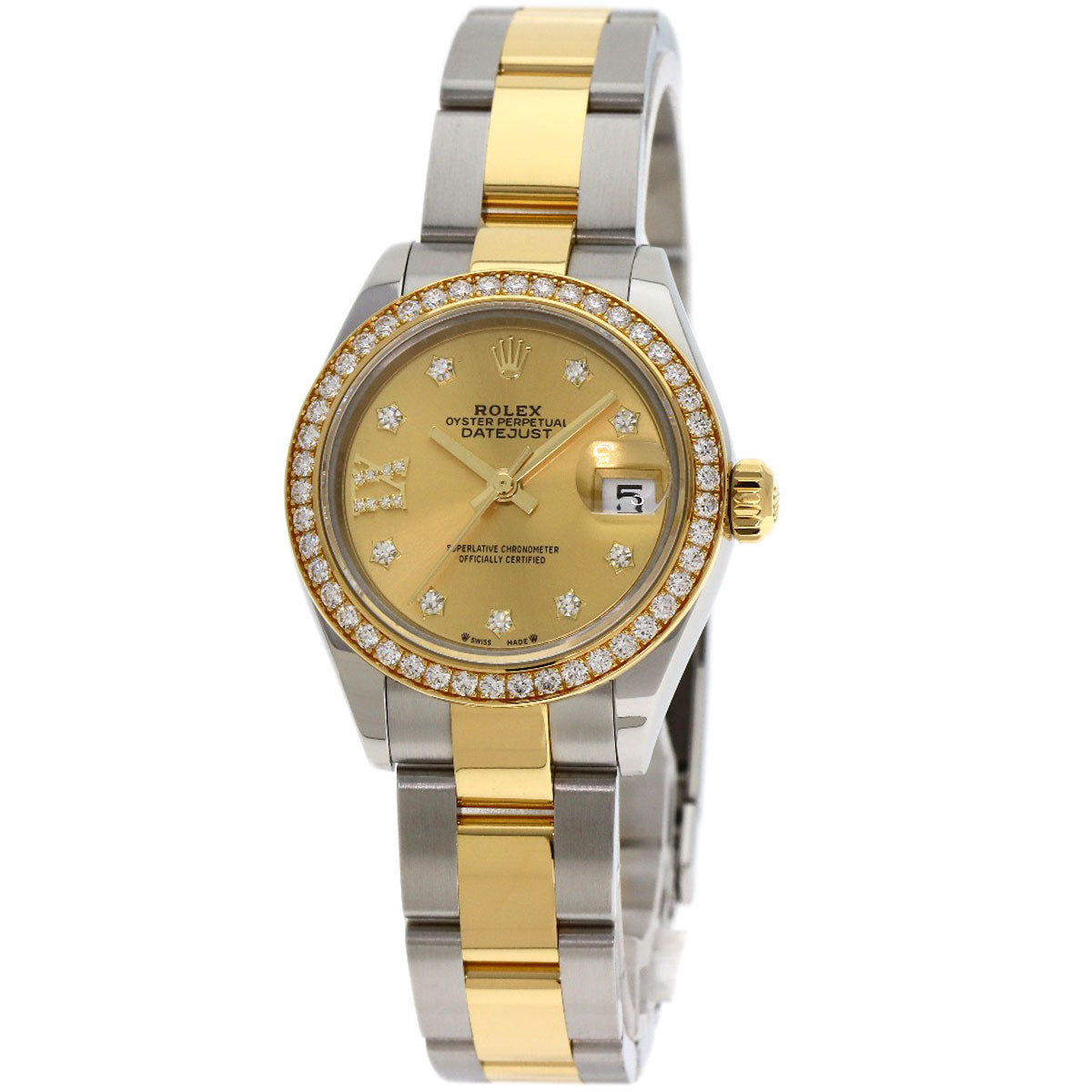 ROLEX Datejust Star IX Bezel Diamond Watches 279383RBR Stainless Steel/SSxK18YG Ladies