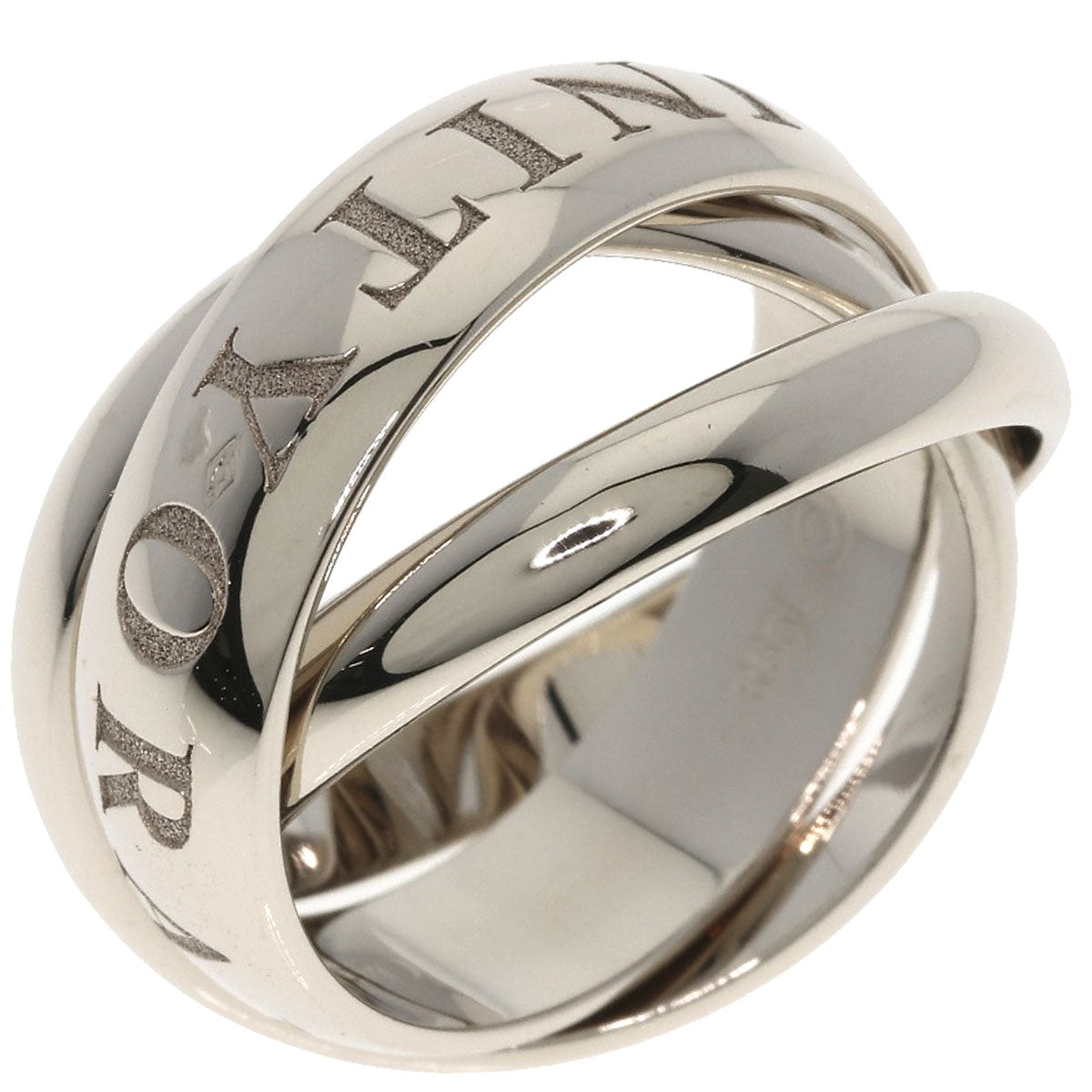 CARTIER Trinity #50 1998 Christmas Limited Edition Ring K18 White Gold Ladies [Used]