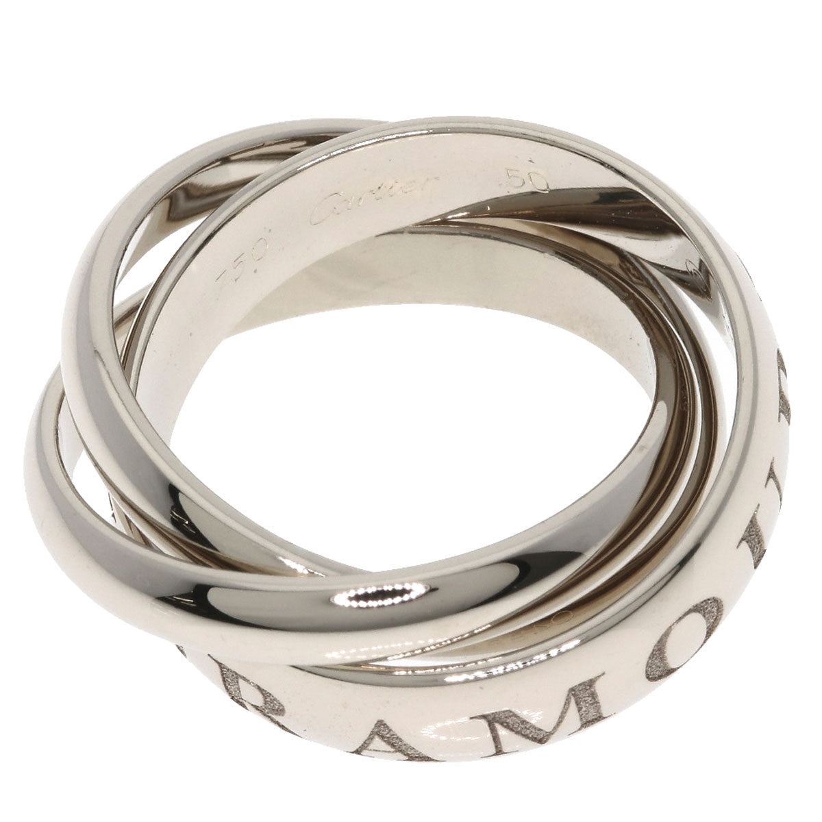 CARTIER Trinity #50 1998 Christmas Limited Edition Ring K18 White Gold Ladies [Used]
