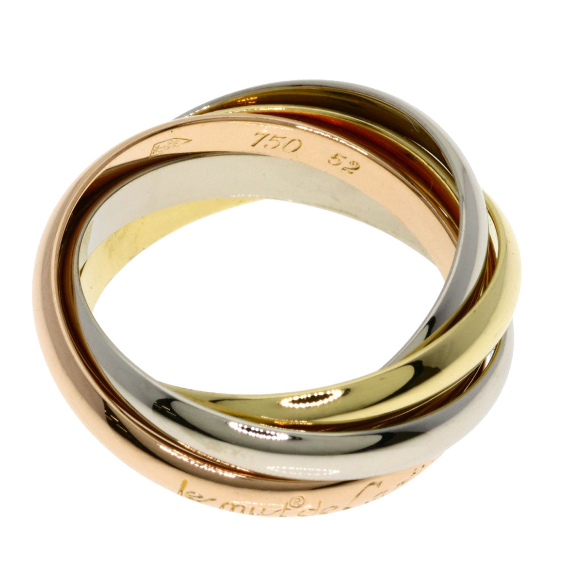CARTIER Trinity 5-in-a-row #52 Ring K18 Yellow Gold 18K Pink GoldLadies [Used]