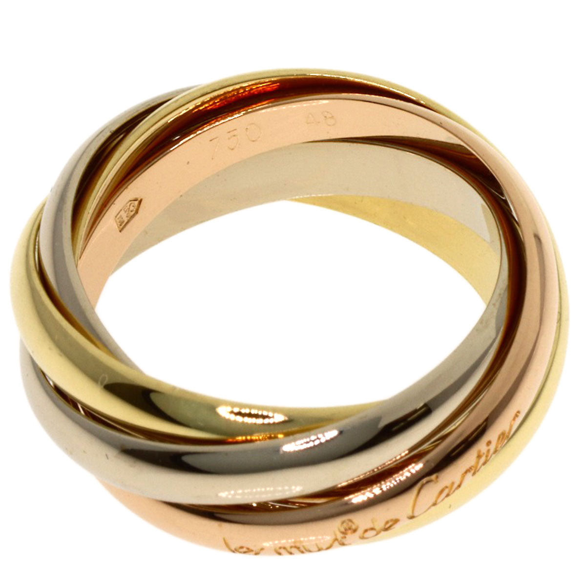 CARTIER Trinity 5-in-a-row #48 Ring K18 Yellow Gold K18 White GoldLadies [Used]