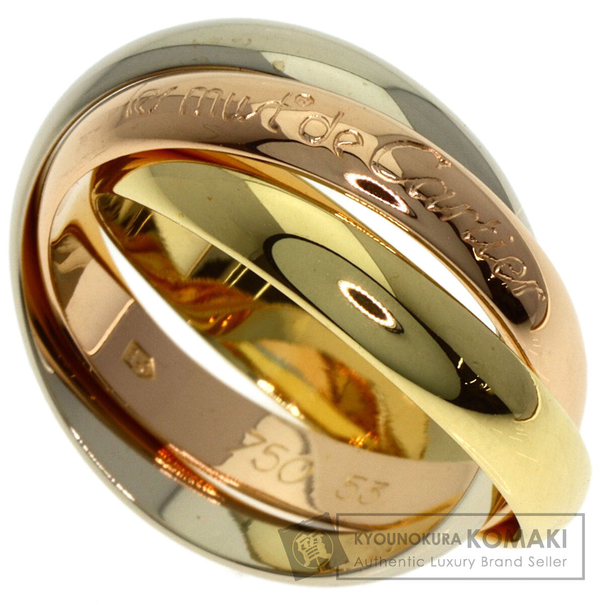 CARTIER Trinity Ring K18 Yellow Gold K18 White GoldLadies [Used]