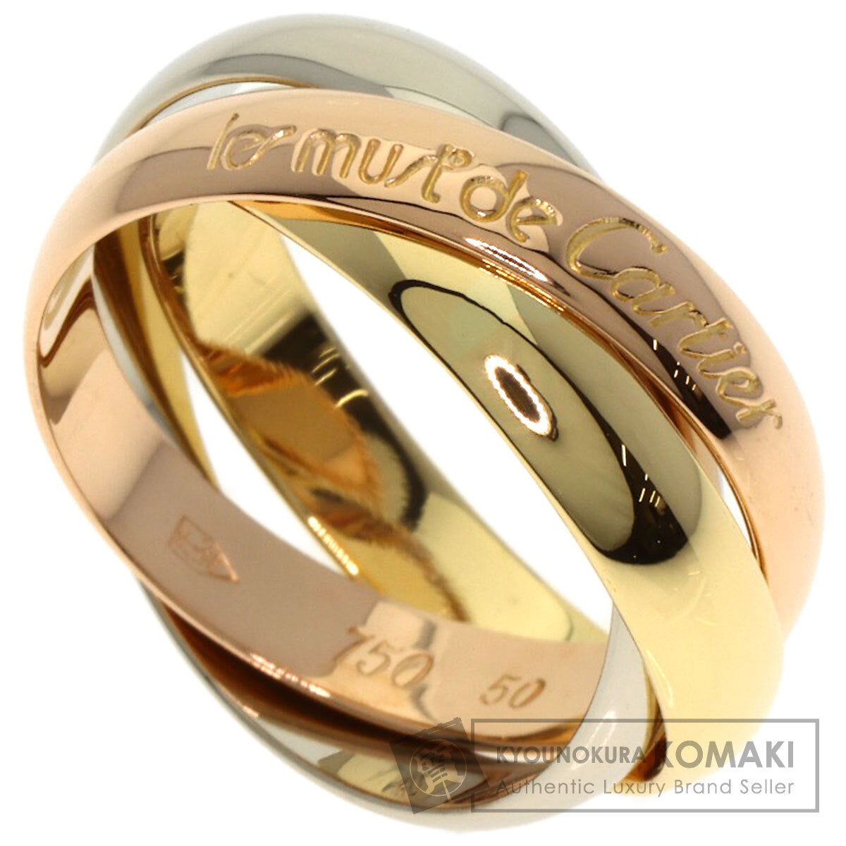 CARTIER Trinity #50 Ring K18 Yellow Gold K18 White GoldLadies [Used]