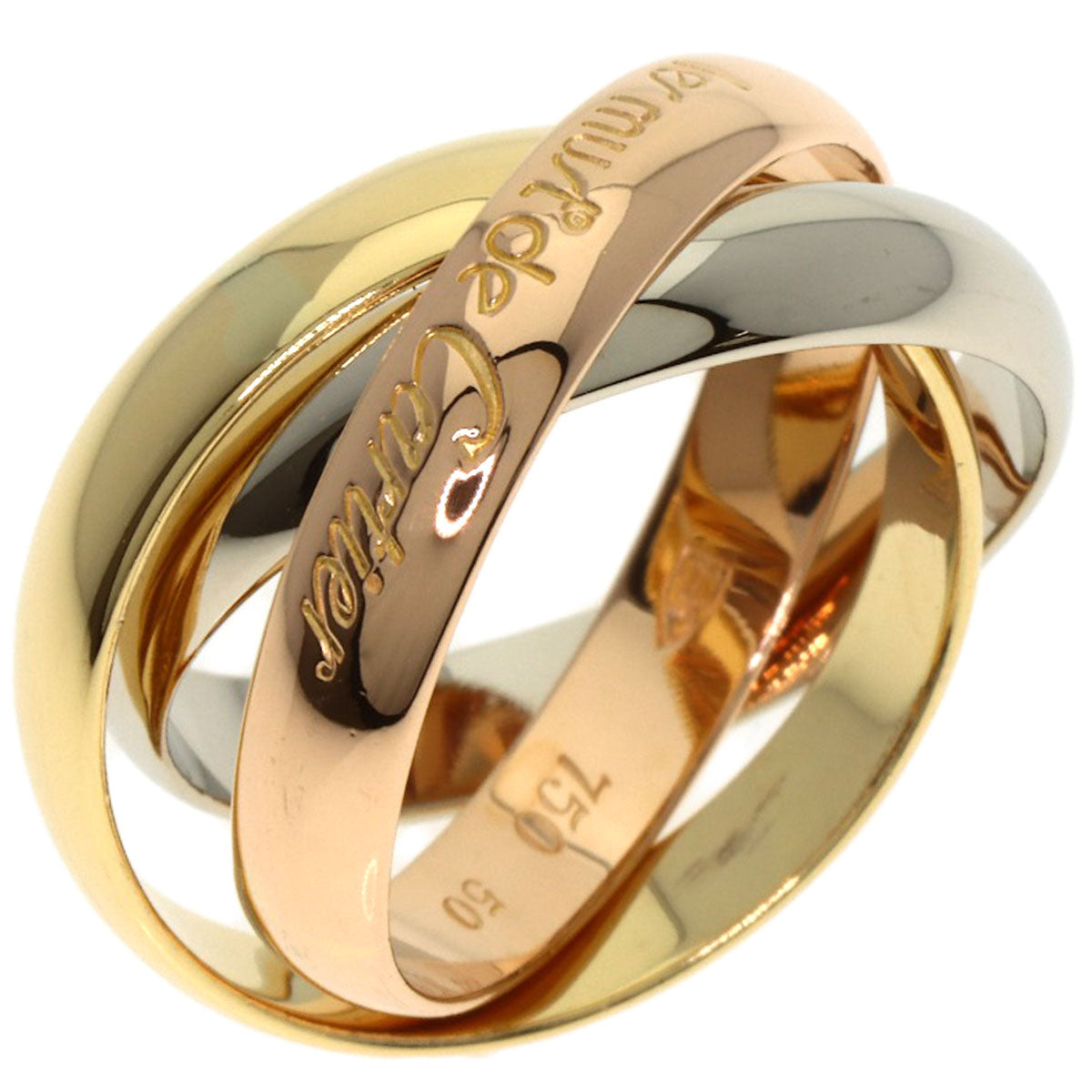CARTIER Trinity #50 Ring K18 Yellow Gold K18 White GoldLadies [Used]