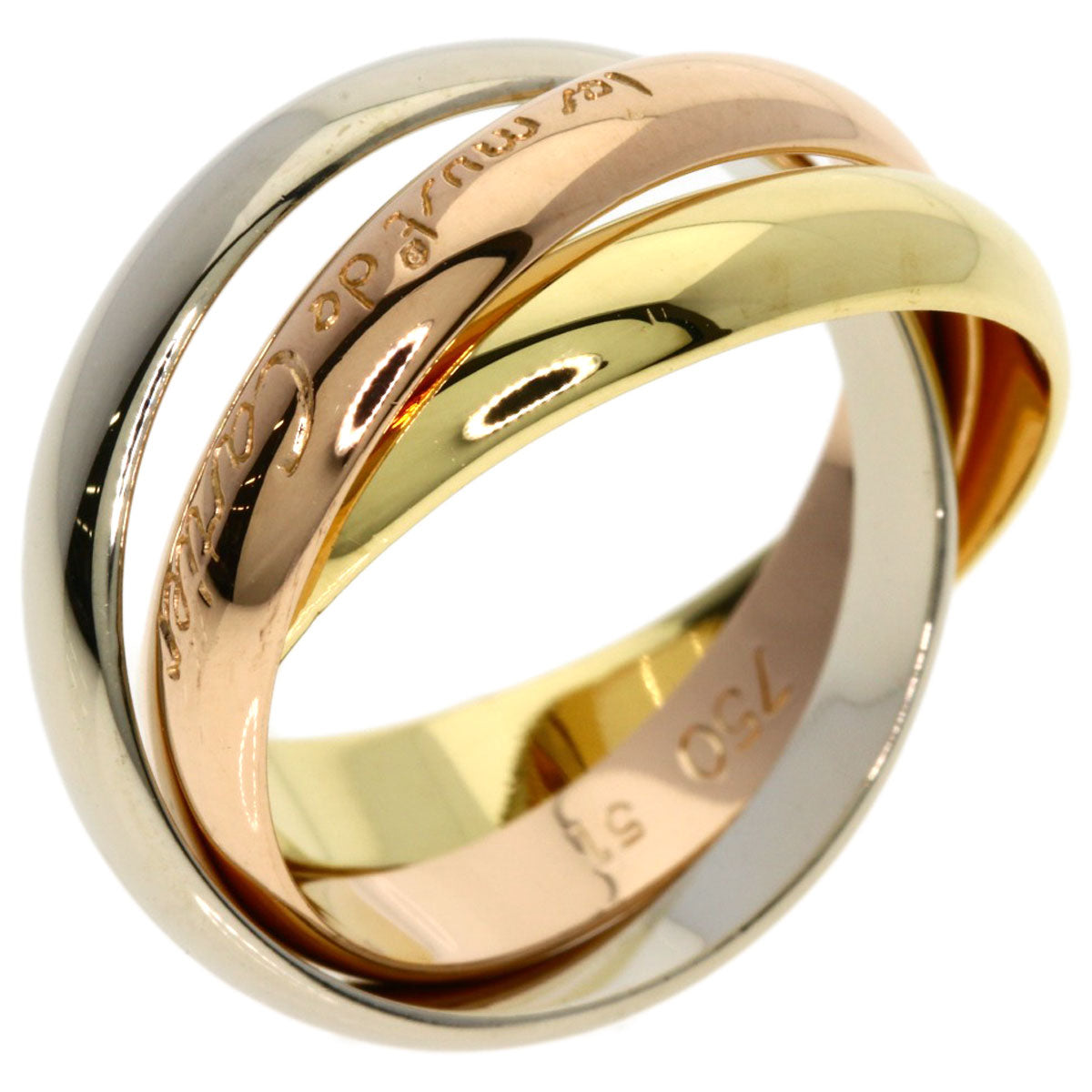 CARTIER Trinity #51 Ring K18 Yellow Gold 18K Pink GoldLadies [Used]
