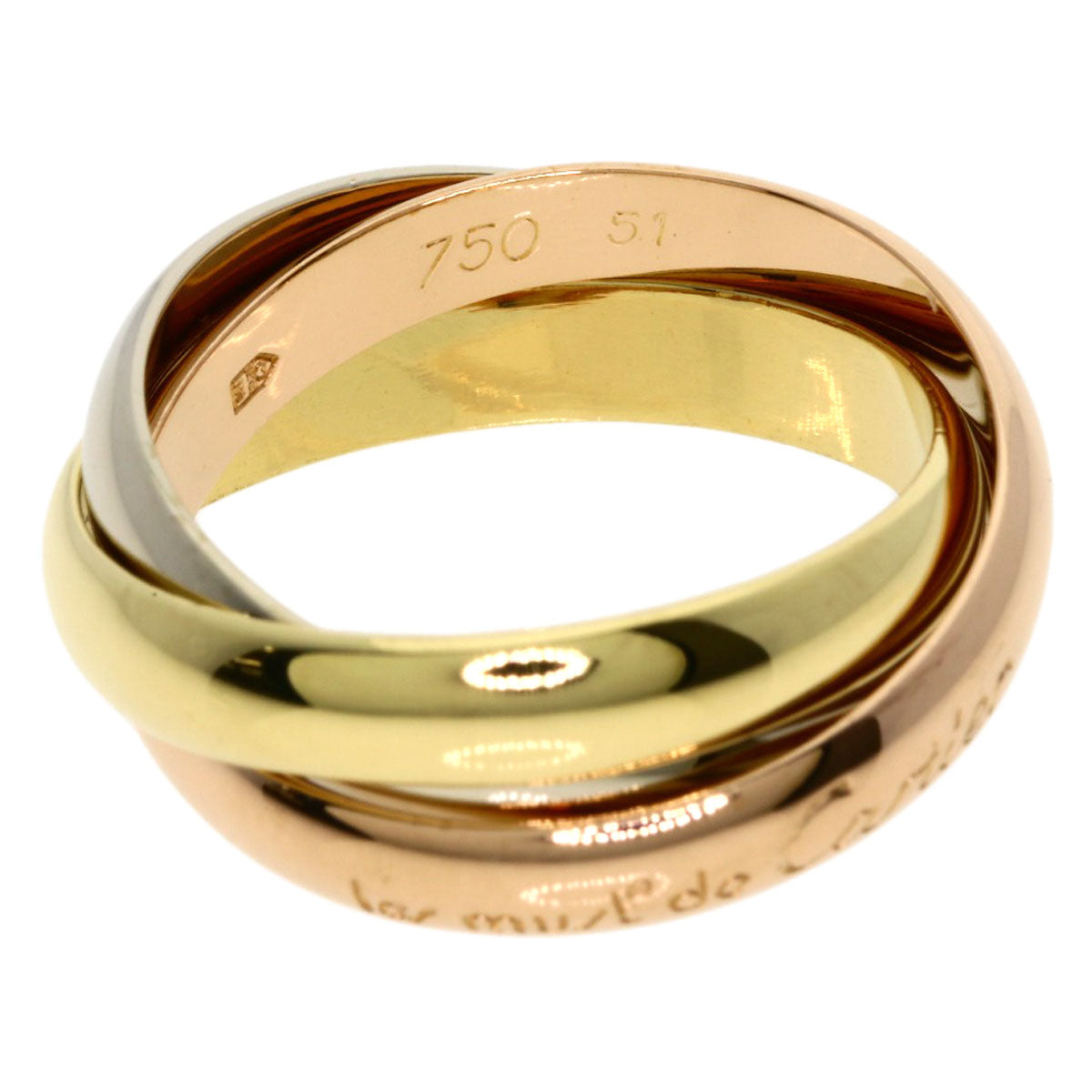 CARTIER Trinity #51 Ring K18 Yellow Gold 18K Pink GoldLadies [Used]