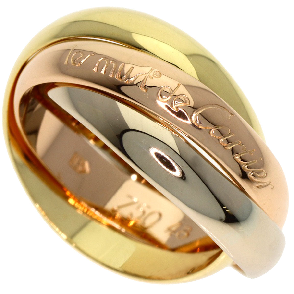 CARTIER Trinity #48 Ring K18 Yellow Gold 18K Pink GoldLadies [Used]