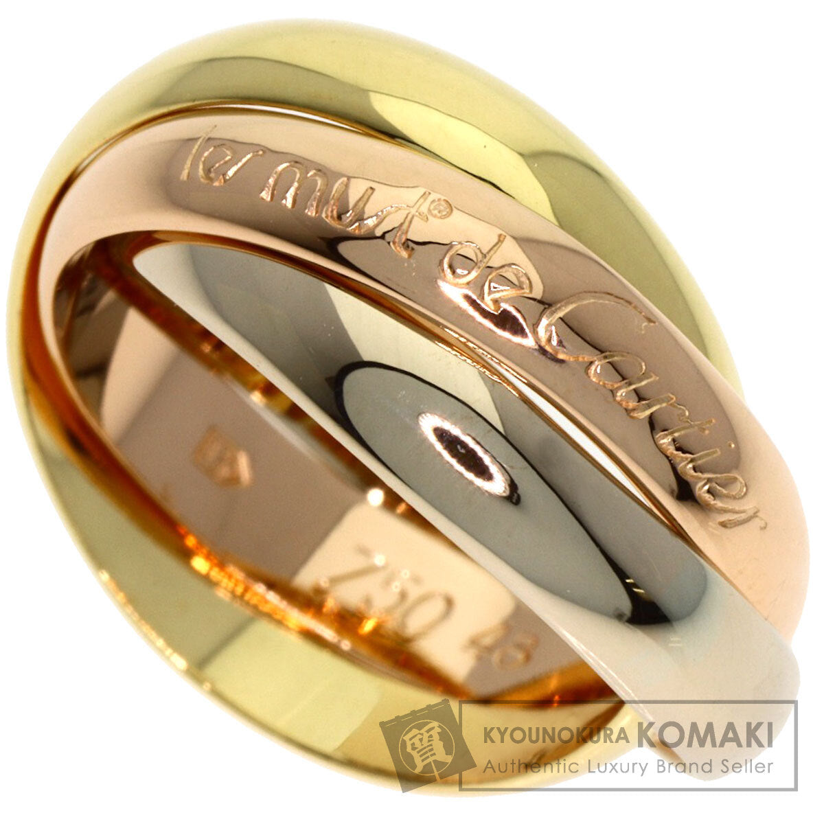 CARTIER Trinity #48 Ring K18 Yellow Gold 18K Pink GoldLadies [Used]