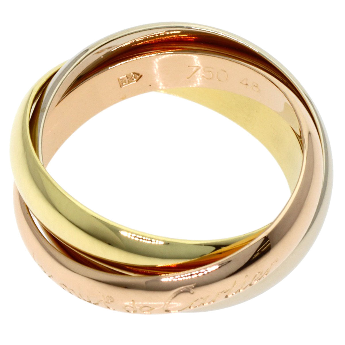 CARTIER Trinity #48 Ring K18 Yellow Gold 18K Pink GoldLadies [Used]