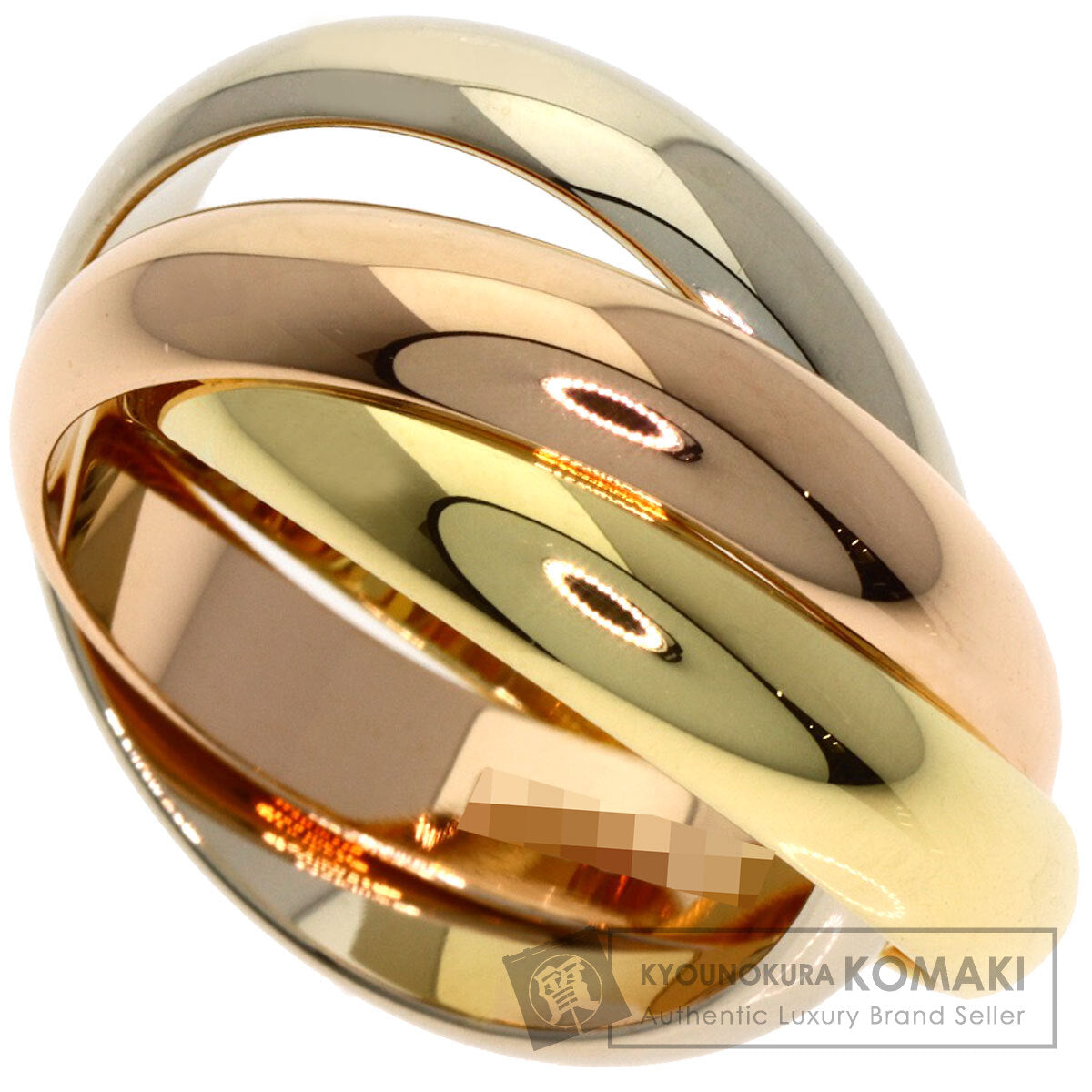 CARTIER Trinity MM #49 Ring K18 Yellow Gold 18K Pink GoldLadies [Used]