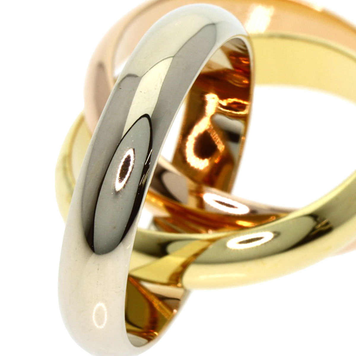 CARTIER Trinity MM #49 Ring K18 Yellow Gold 18K Pink GoldLadies [Used]