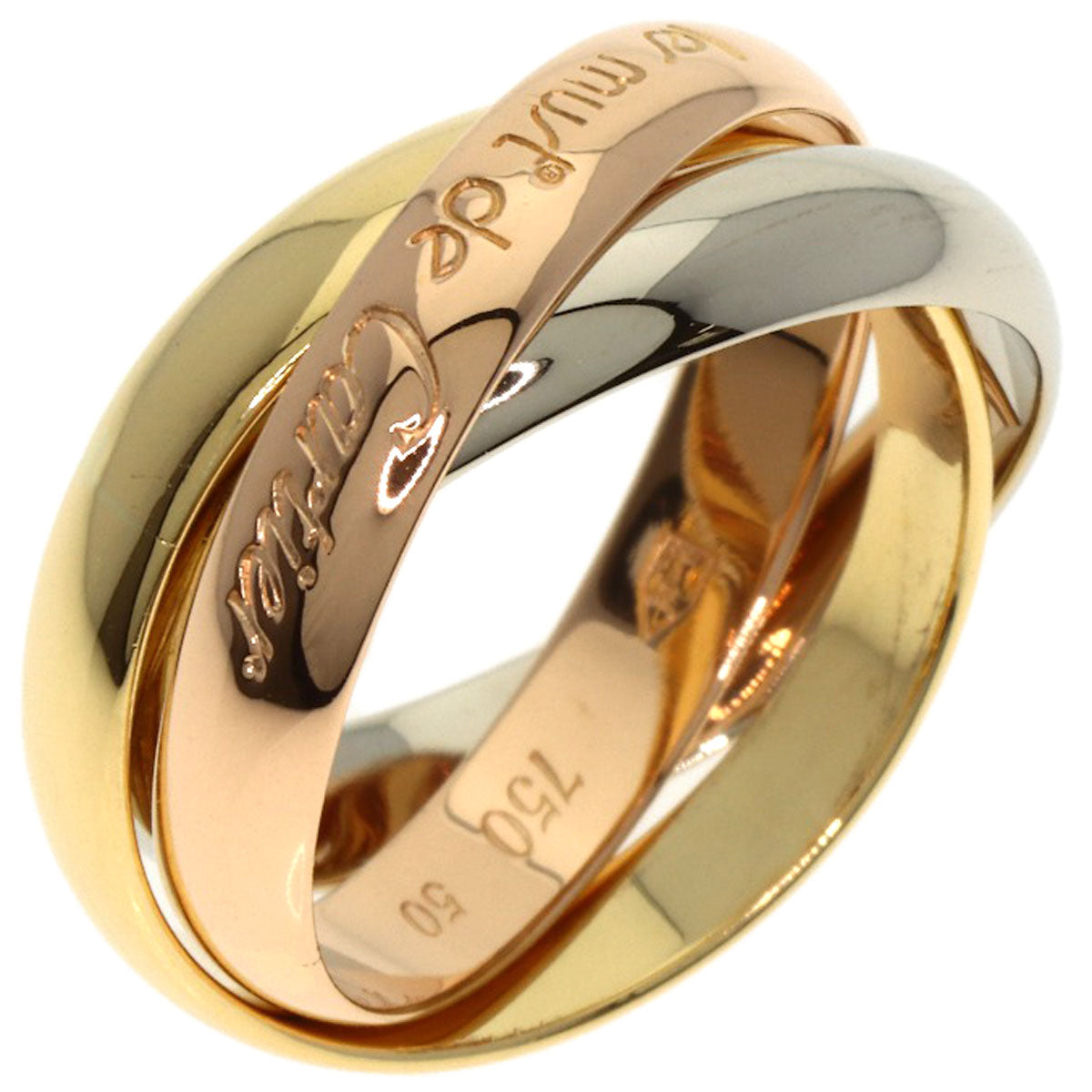 CARTIER Trinity #50 Ring K18 Yellow Gold K18 White GoldLadies [Used]