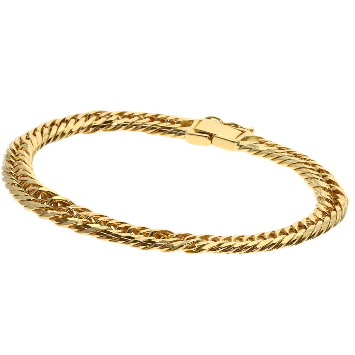 Curb Chain Kihei 8-sided Triple Bracelet K18 Yellow Gold 20.4g　mens