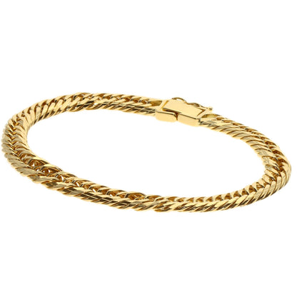 Curb Chain Kihei 8-sided Triple Bracelet K18 Yellow Gold 20.4g　mens