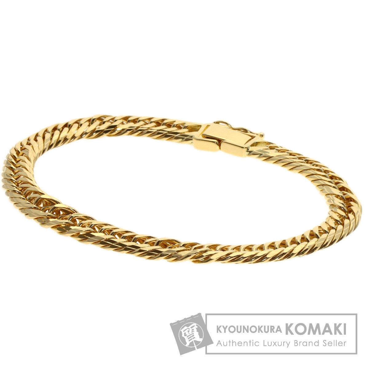 Curb Chain Kihei 8-sided Triple Bracelet K18 Yellow Gold 20.4g　mens