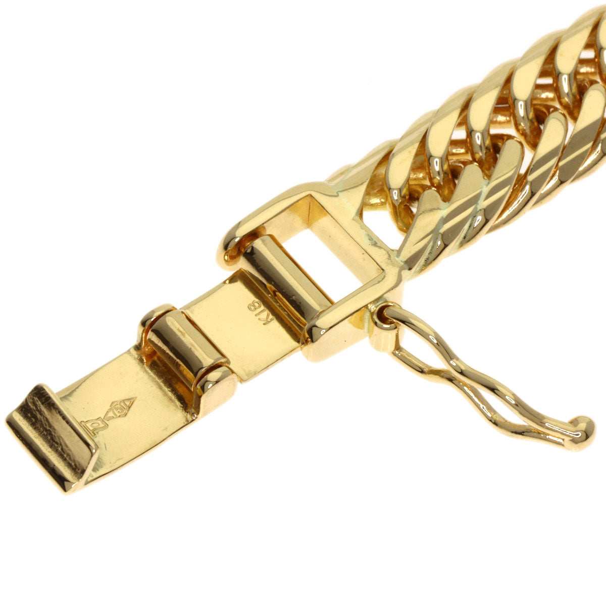 Curb Chain Kihei 8-sided Triple Bracelet K18 Yellow Gold 20.4g　mens