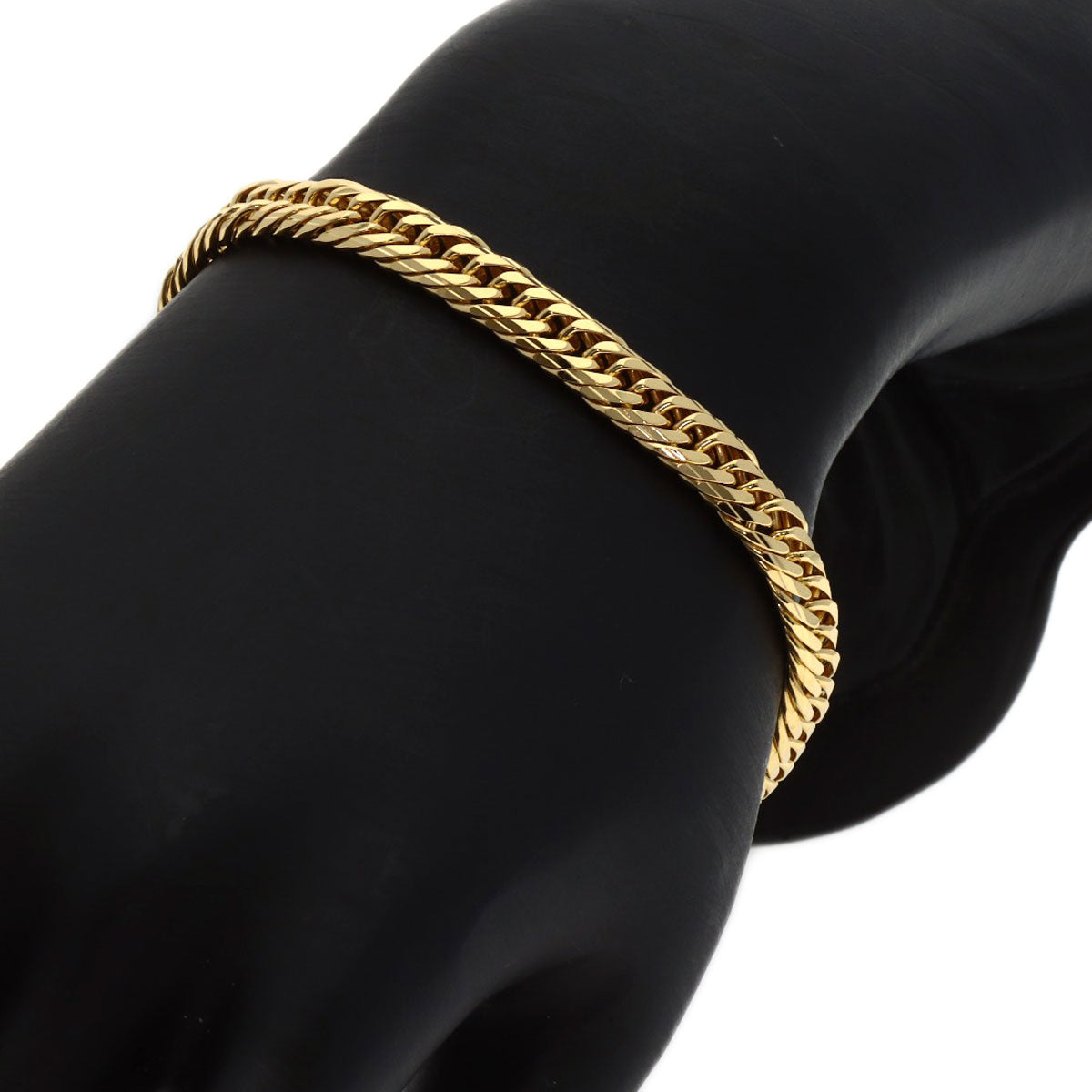 Curb Chain Kihei 8-sided Triple Bracelet K18 Yellow Gold 20.4g　mens