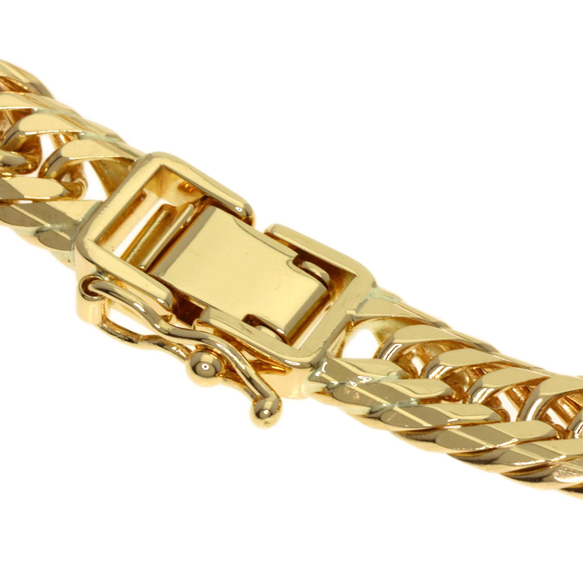 Curb Chain Kihei 8-sided Triple Bracelet K18 Yellow Gold 20.4g　mens