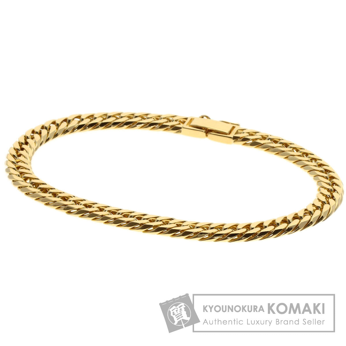 Curb chain Kihei 6-sided W Bracelet K18 Yellow Gold 20.1g　mens