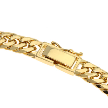 Curb chain Kihei 6-sided W Bracelet K18 Yellow Gold 20.1g　mens