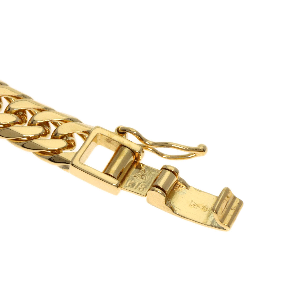 Curb chain Kihei 6-sided W Bracelet K18 Yellow Gold 20.1g　mens