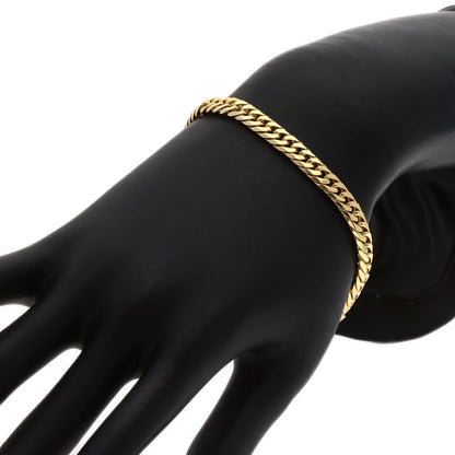 Curb chain Kihei 6-sided W Bracelet K18 Yellow Gold 20.1g　mens