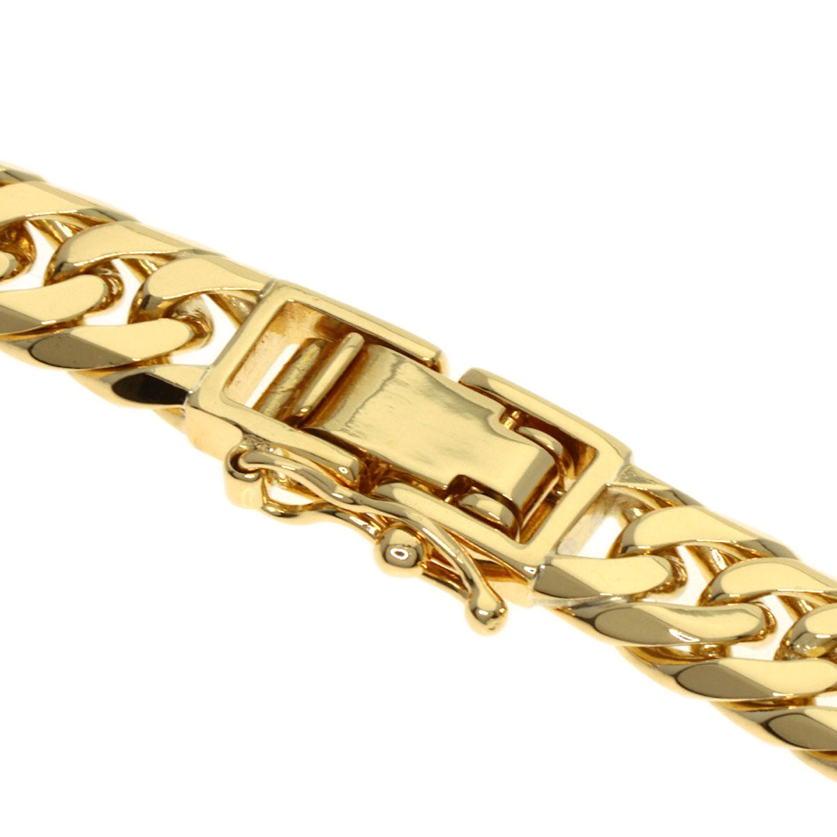 Curb chain Kihei 6-sided W Bracelet K18 Yellow Gold 20.1g　mens