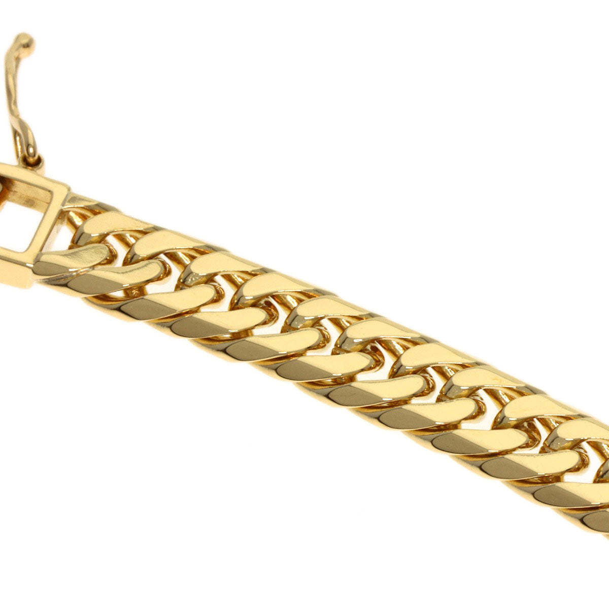 Curb chain Kihei 6-sided W Bracelet K18 Yellow Gold 20.1g　mens