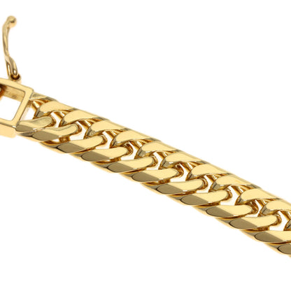Curb chain Kihei 6-sided W Bracelet K18 Yellow Gold 20.1g　mens