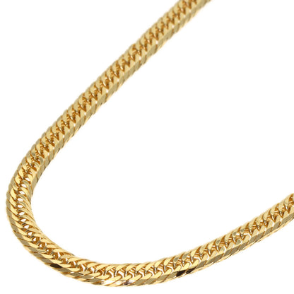 Curb Chain Kihei 8-sided Triple Necklace K18 Yellow Gold 10.3g　Ladies