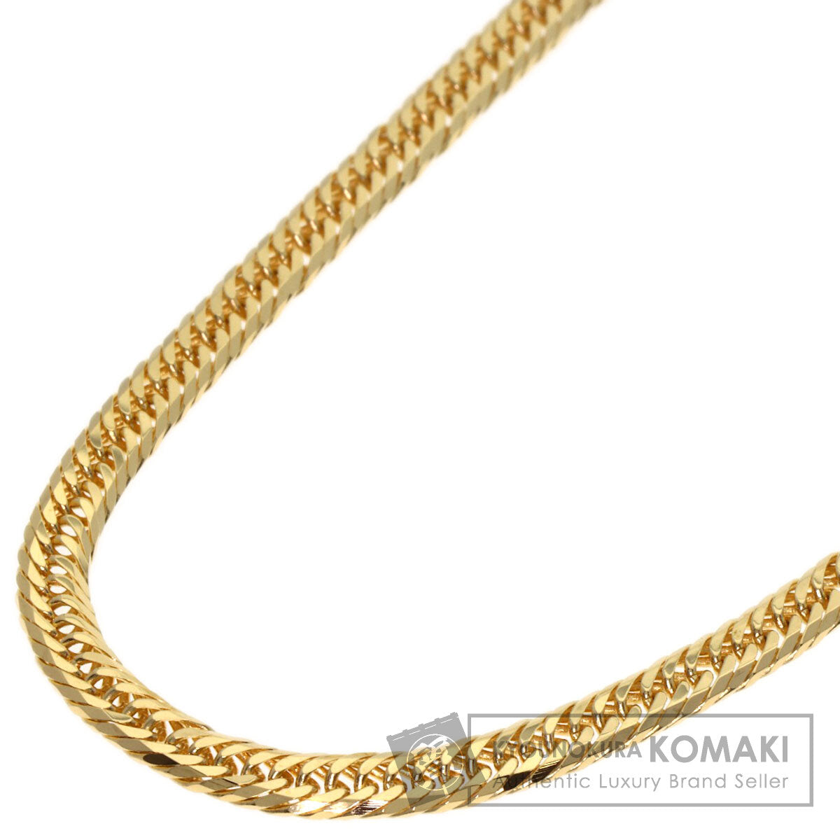Curb Chain Kihei 8-sided Triple Necklace K18 Yellow Gold 10.3g　Ladies