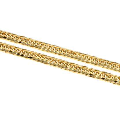 Curb Chain Kihei 8-sided Triple Necklace K18 Yellow Gold 10.3g　Ladies