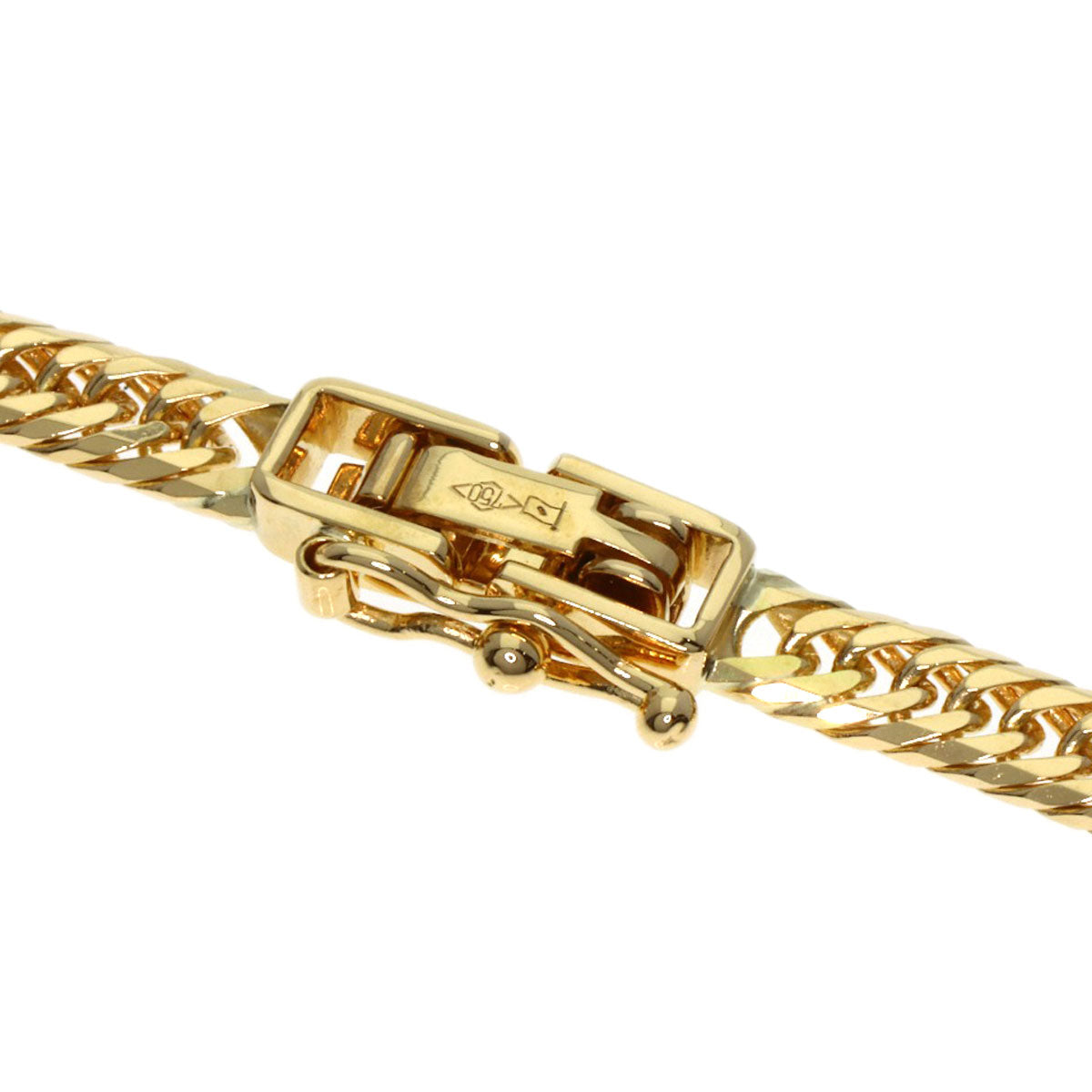 Curb Chain Kihei 8-sided Triple Necklace K18 Yellow Gold 10.3g　Ladies