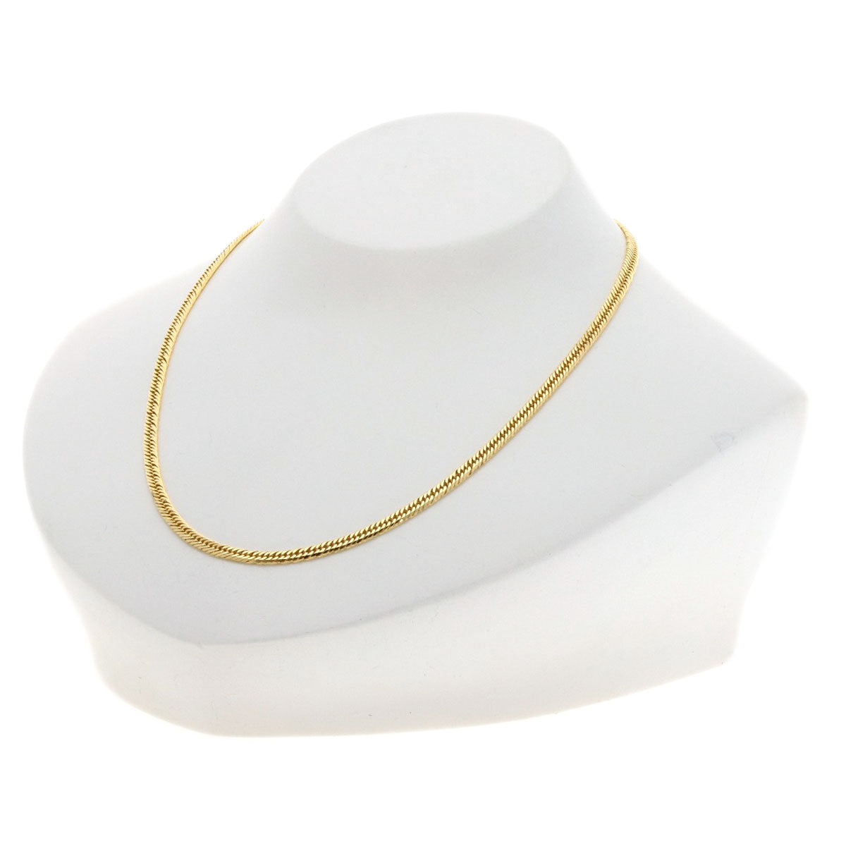 Curb Chain Kihei 8-sided Triple Necklace K18 Yellow Gold 10.3g　Ladies