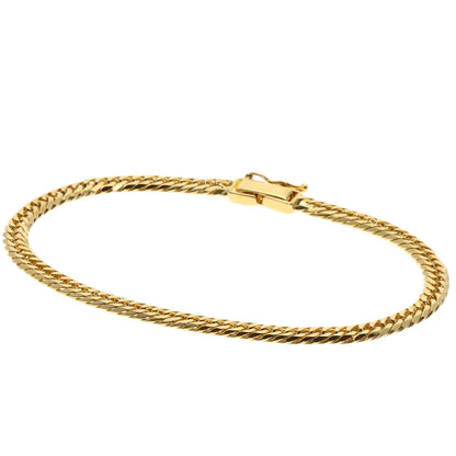 Curb chain Kihei 6-sided W Bracelet K18 Yellow Gold 10g　mens