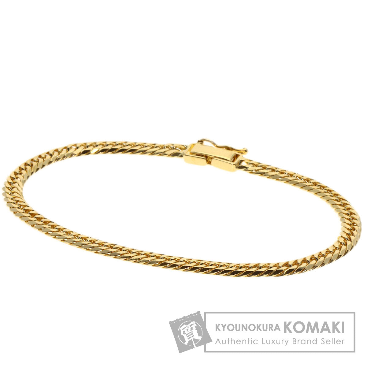 Curb chain Kihei 6-sided W Bracelet K18 Yellow Gold 10g　mens