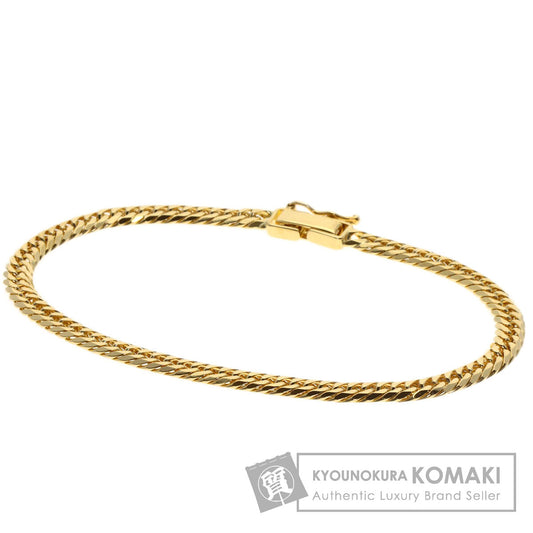 Curb chain Kihei 6-sided W Bracelet K18 Yellow Gold 10g　mens
