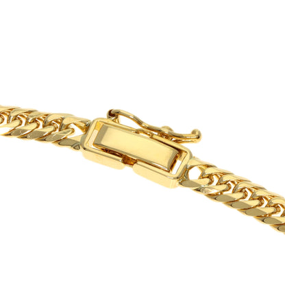 Curb chain Kihei 6-sided W Bracelet K18 Yellow Gold 10g　mens