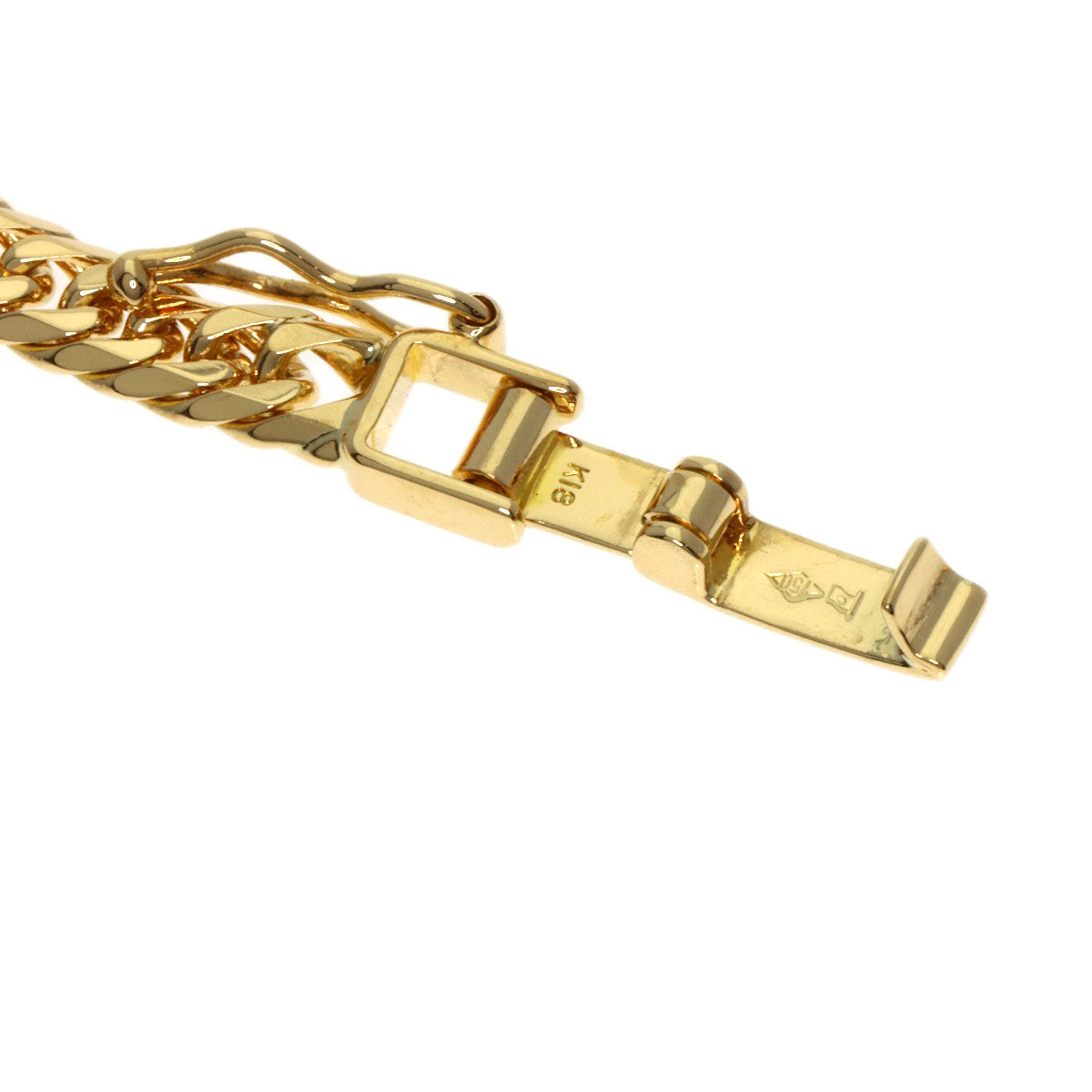 Curb chain Kihei 6-sided W Bracelet K18 Yellow Gold 10g　mens