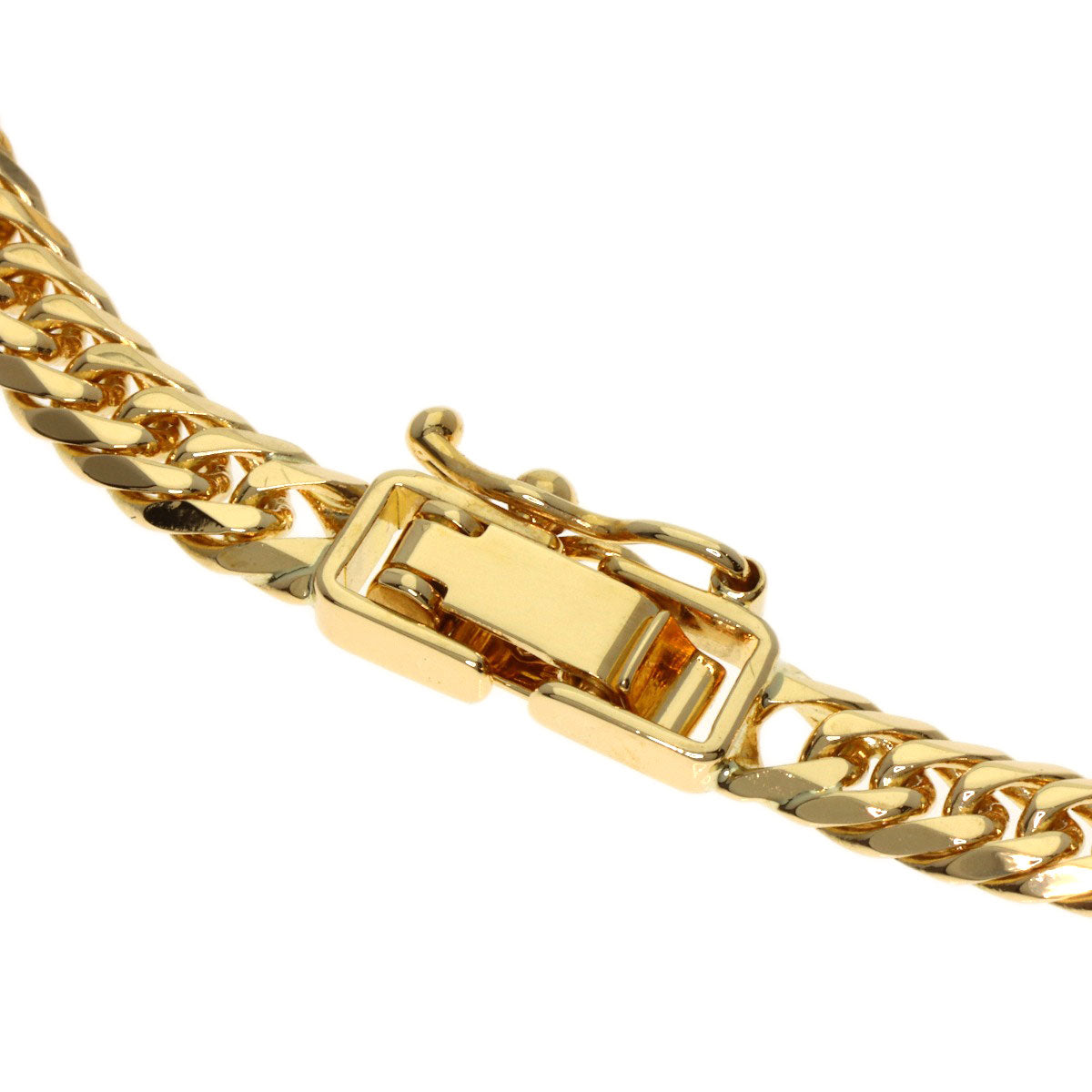 Curb chain Kihei 6-sided W Bracelet K18 Yellow Gold 10g　mens