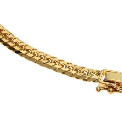 Curb chain Kihei 6-sided W Bracelet K18 Yellow Gold 10g　mens