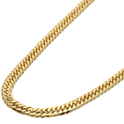 Curb chain Kihei 6-sided W Necklace K18 Yellow Gold 20.2g　Ladies
