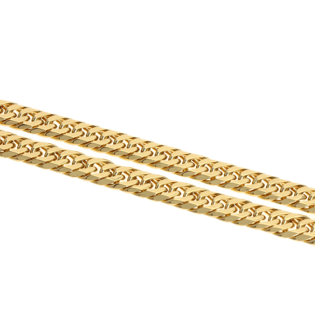 Curb chain Kihei 6-sided W Necklace K18 Yellow Gold 20.2g　Ladies