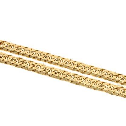 Curb chain Kihei 6-sided W Necklace K18 Yellow Gold 20.2g　Ladies