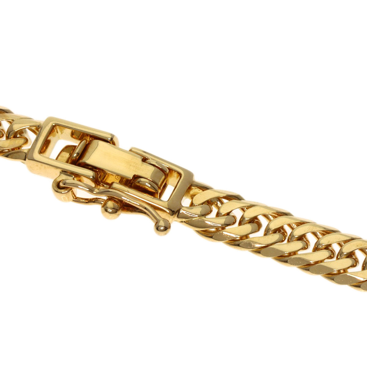 Curb chain Kihei 6-sided W Necklace K18 Yellow Gold 20.2g　Ladies