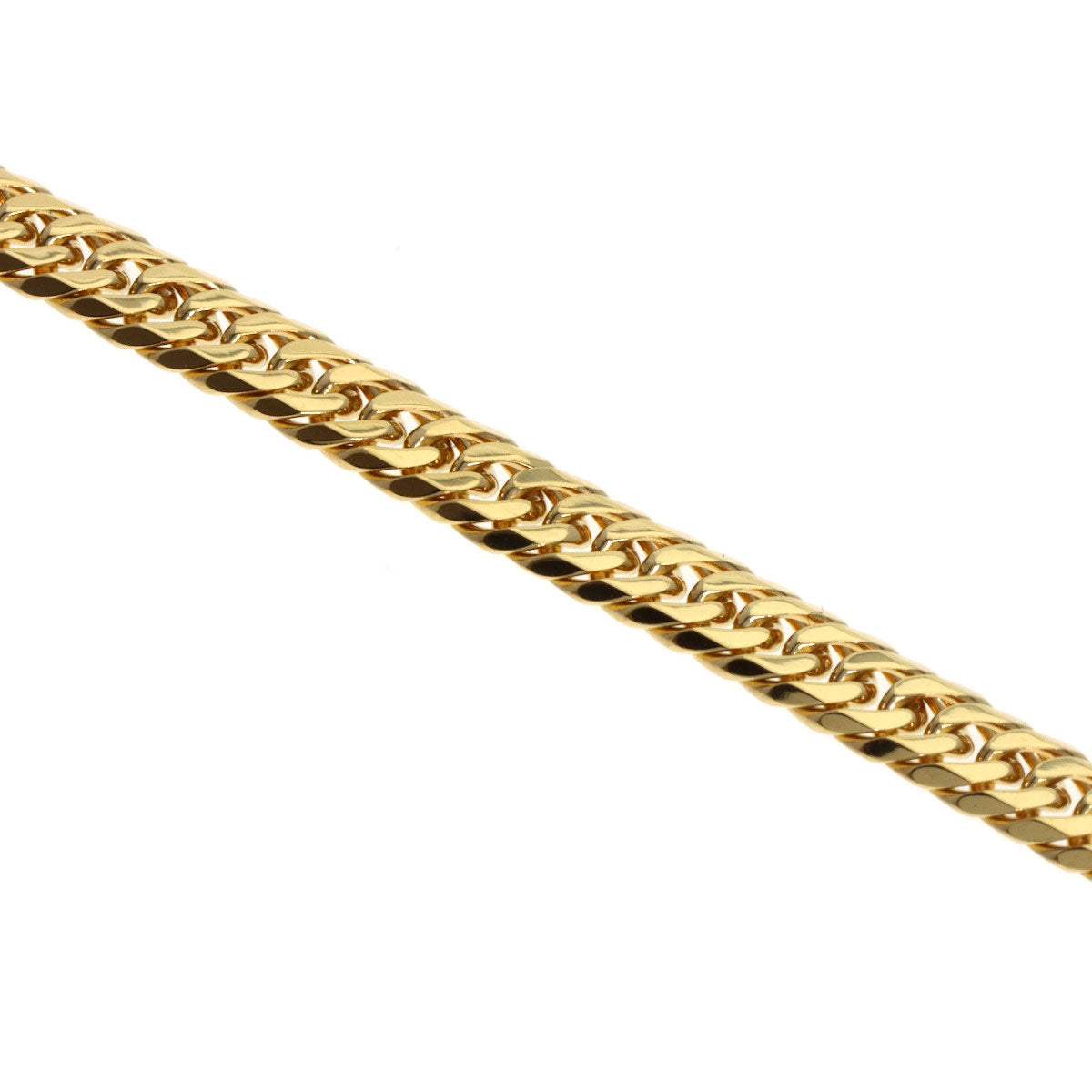 Curb chain Kihei 6-sided W Necklace K18 Yellow Gold 20.2g　Ladies